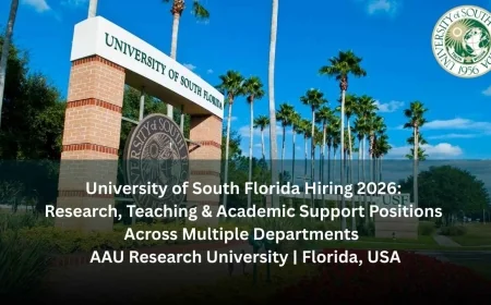 University Of South Florida Invites Application for 25 Research & Academic Positions