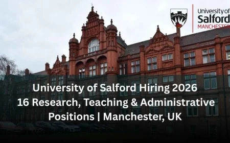 University of Salford, Manchester Invites Application for 16 Research, Academic and Other Positions