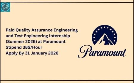 Paid Quality Assurance Engineering & Test Engineering Internship (Summer 2026) at Paramount - Stipend 38$/Hour | Apply By 31 January 2026