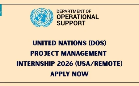 United Nations (DOS) Project Management Internship 2026 (USA/Remote) | Apply Before January 9, 2026