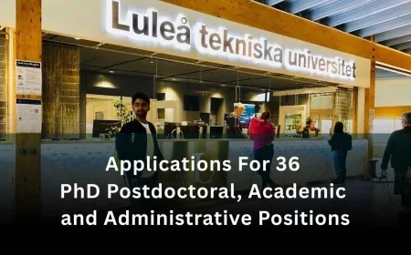 Luleå University of Technology, Sweden Invites Applications For 36 PhD Postdoctoral, Academic and Administrative Positions