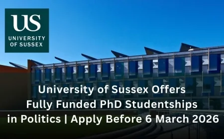 University of Sussex Offers Fully Funded PhD Studentships in Politics (2026)