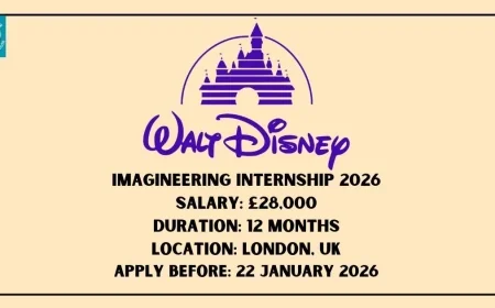 Walt Disney Imagineering Internship 2026 in London, UK (£28,000 Stipend)