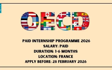OECD Paid Internship Programme 2026 (France): Eligibility, Selection Process, and Application Details