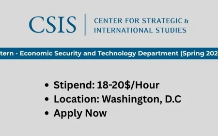 CSIS Opens Paid Internship in Economic Security & Technology for Spring 2026 (Stipend 18-20$/Hour)