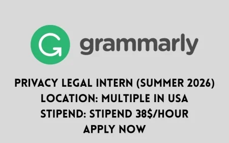 Privacy Legal Intern (Summer 2026) at Grammarly (USA) Stipend 38$/Hour