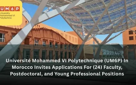 Université Mohammed VI Polytechnique (UM6P) In Morocco Invites Applications For (24) Faculty, Postdoctoral, and Young Professional Positions