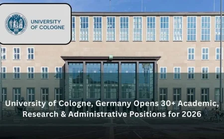 University of Cologne, Germany Opens 30+ Academic, Research & Administrative Positions for 2026