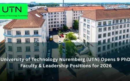 University of Technology Nuremberg (UTN) Opens 9 PhD, Faculty & Leadership Positions for 2026