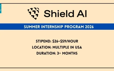 Shield AI Opens Paid Summer Internship Opportunities Across the USA (Stipend $26–$59/Hour)