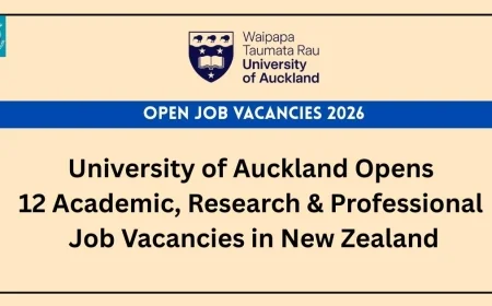 University of Auckland Opens 12 Academic, Research & Professional Job Vacancies in New Zealand