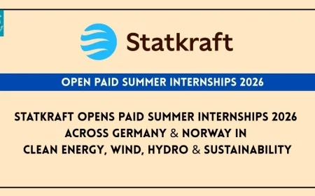 Statkraft Opens PAID Summer Internships 2026 Across Germany & Norway in Clean Energy, Wind, Hydro & Sustainability
