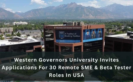 Western Governors University Invites Applications For 30 Remote SME & Beta Tester Roles In USA