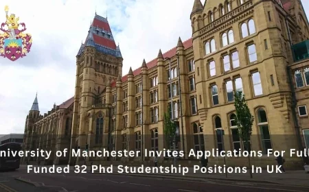 University of Manchester Invites Applications For Fully Funded 32 Phd Studentship Positions In UK