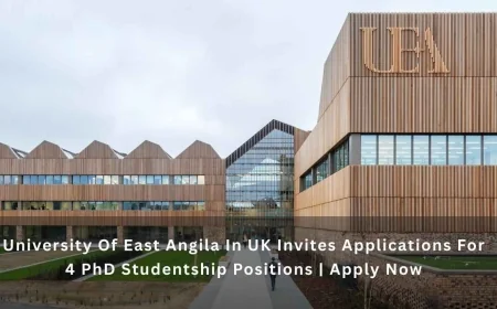 University Of East Angila In UK Invites Applications For 4 PhD Studentship Positions | Apply Now