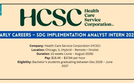 HCSC Announces High-Paying SDG Implementation Analyst Internship for Summer 2026 (Up to $37.84/hr)