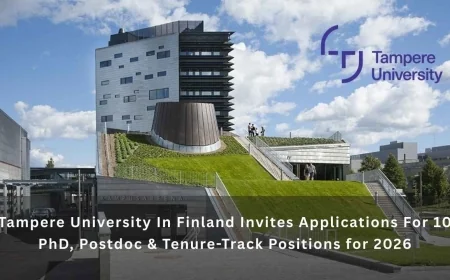 Tampere University In Finland Invites Applications For 10 PhD, Postdoc & Tenure-Track Positions for 2026