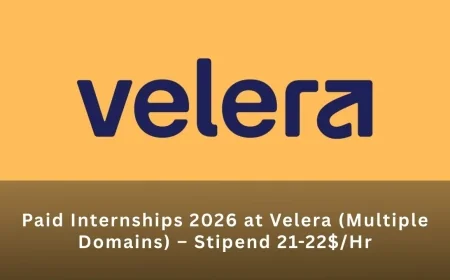 Paid Internships 2026 at Velera (Multiple Domains) – Stipend 21-22$/Hr