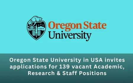 Oregon State University in USA invites applications for 139 vacant Academic, Research & Staff Positions