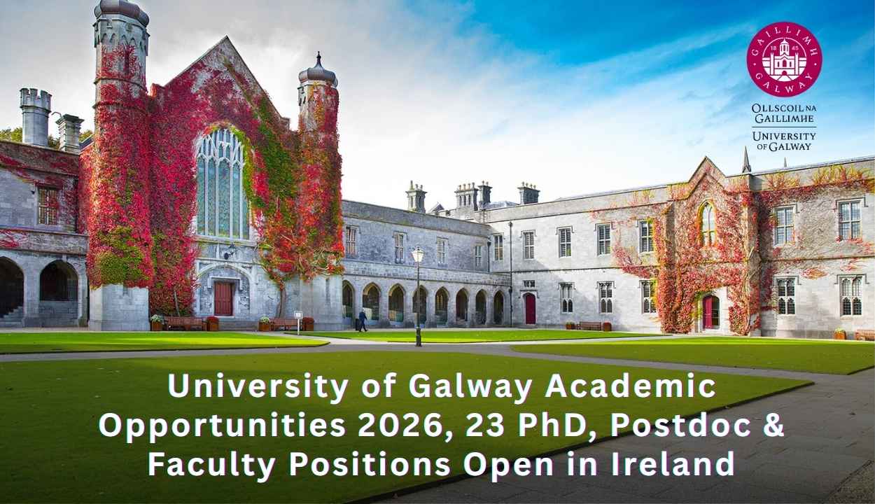 University of Galway in Ireland Open Positions 2026 For PhD, Postdoc, Faculty & Research Roles